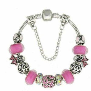 Breast Cancer Awareness Bracelet - Size 7.5"